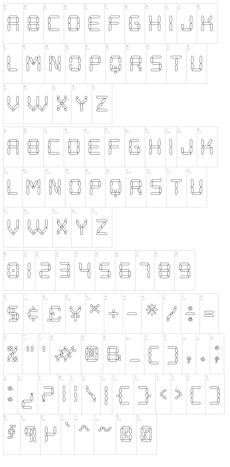 Digital Play St font map